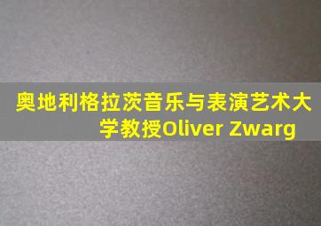 奥地利格拉茨音乐与表演艺术大学教授Oliver Zwarg